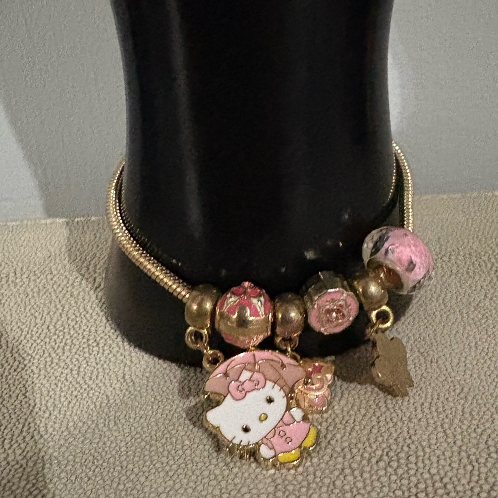 Gold and Pink Charm Bracelet - Picture 10 of 16